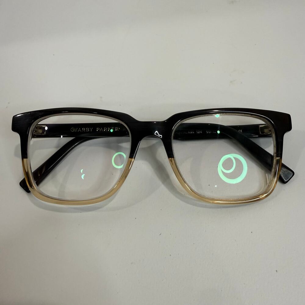 Warby Parker Chamberlain 124 Black Tan Eyeglasses 50 18 140 Frames Only